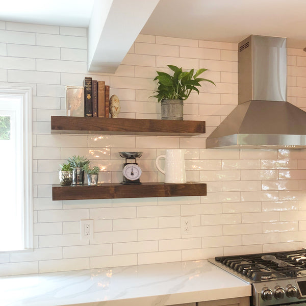 Contemporary Rustic Floating Shelves 5" Deep by 3" Tall