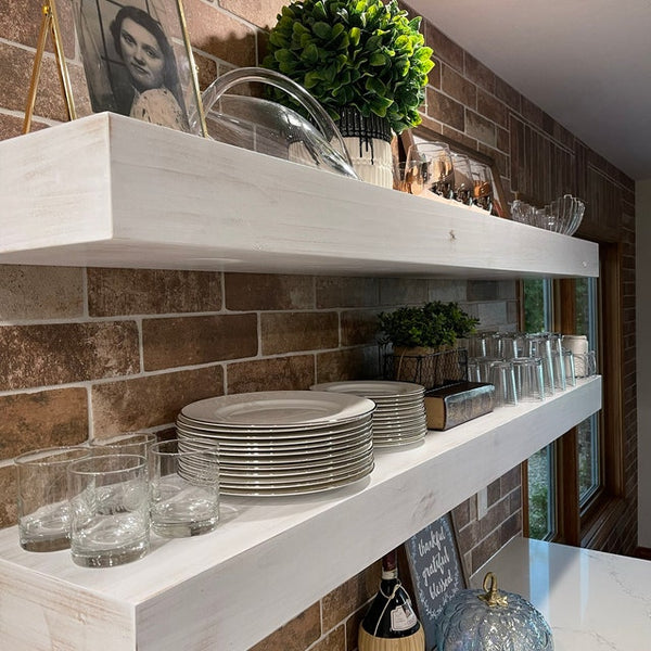 Contemporary Rustic Deep Floating Shelves 12" Deep by 3" tall