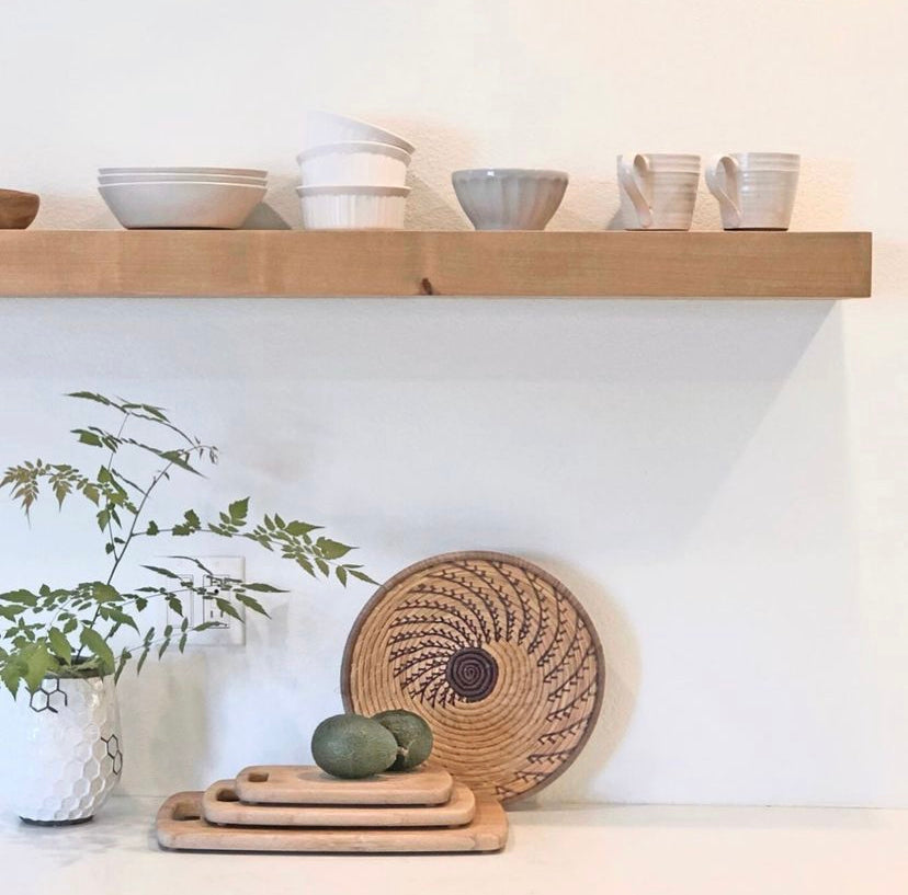 Contemporary Rustic Deep Floating Shelves 8" Deep by 3" tall Sawtooth