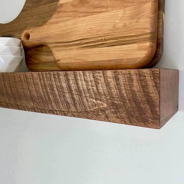 Set of Two Modern Rustic Floating Shelves 5" Deep by 3" Tall