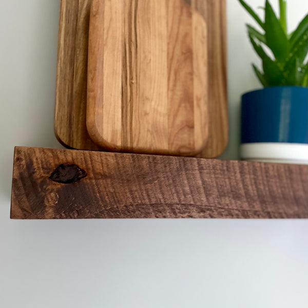 Modern Rustic Deep Floating Shelves 8" Deep by 3" tall
