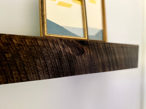 Set of Two Modern Rustic Floating Shelves 5" Deep by 3" Tall