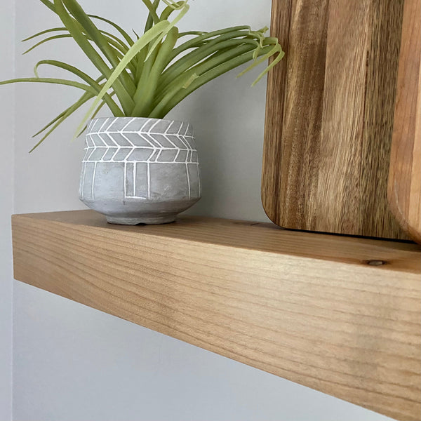 Contemporary Rustic Deep Floating Shelves 8" Deep by 3" tall