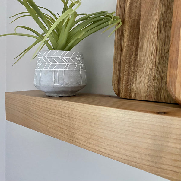 Contemporary Rustic Deep Floating Shelves 8" Deep by 4" tall