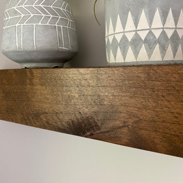 Modern Rustic Deep Floating Shelves 8" Deep by 3" tall