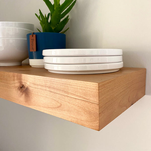 Contemporary Rustic Deep Floating Shelves 8" Deep by 4" tall