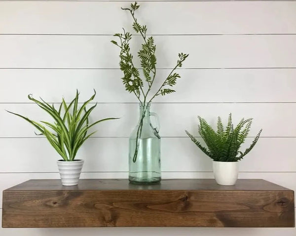 Contemporary Rustic Deep Floating Shelves 8" Deep by 4" tall