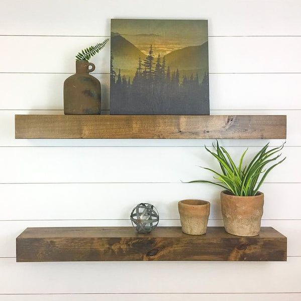 Contemporary Rustic Floating Shelves 5" Deep by 3" Tall
