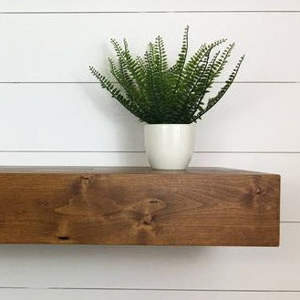 Set of Two Contemporary Rustic Deep Floating Shelves 8" Deep by 4" Tall