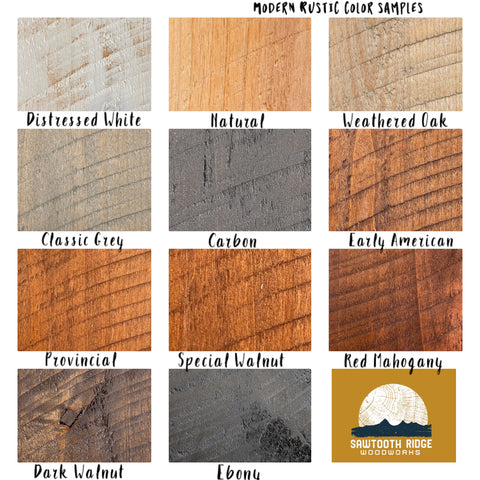 Modern Rustic Stain Color Samples