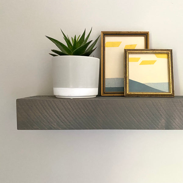 Set of Two Modern Rustic Floating Shelves 5" Deep by 3" Tall