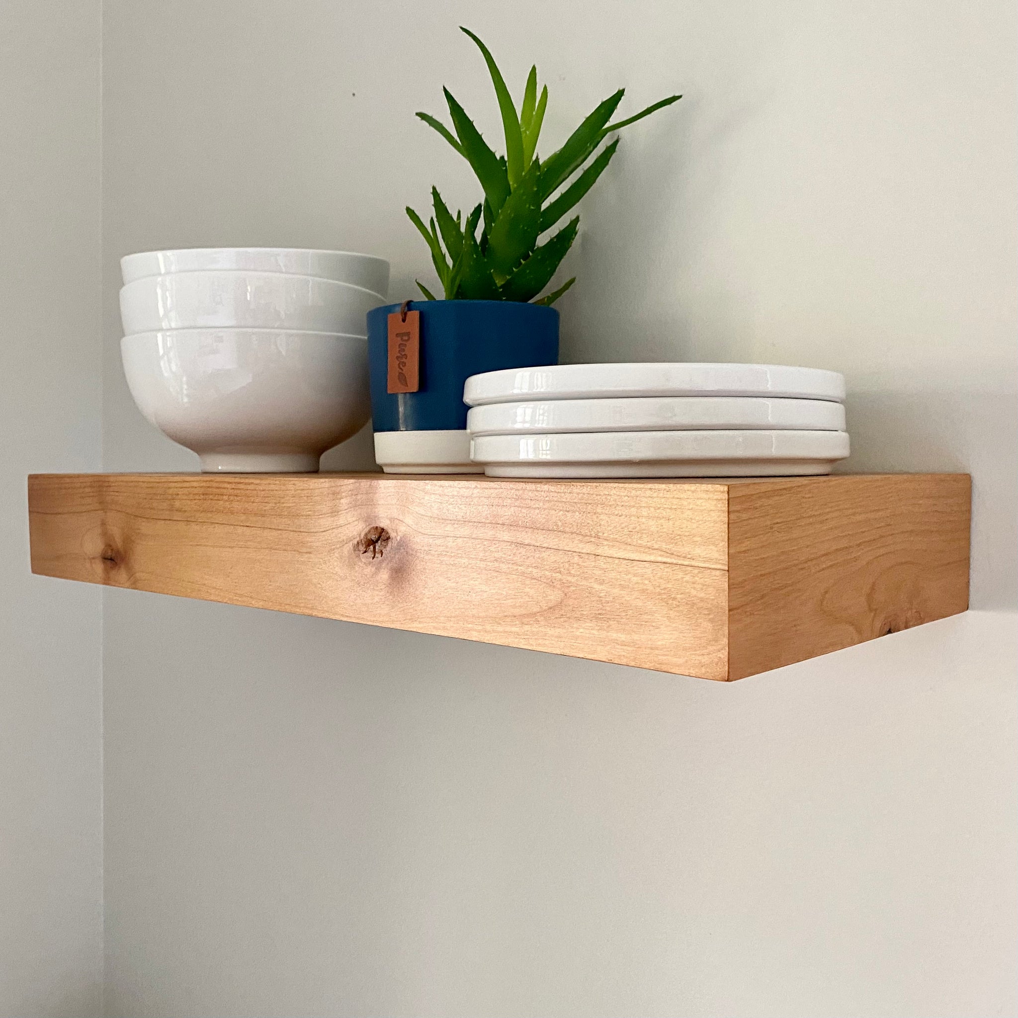 Contemporary Rustic Deep Floating Shelves 12" Deep by 3" tall