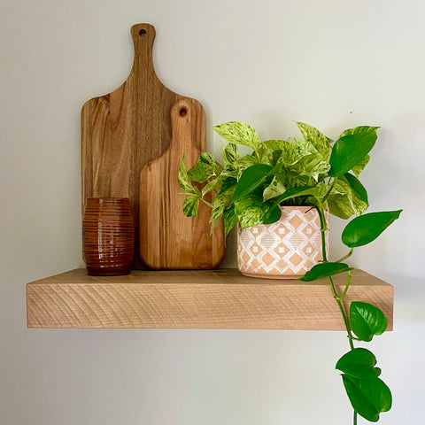 Modern Rustic Deep Floating Shelves 12" Deep by 3" tall