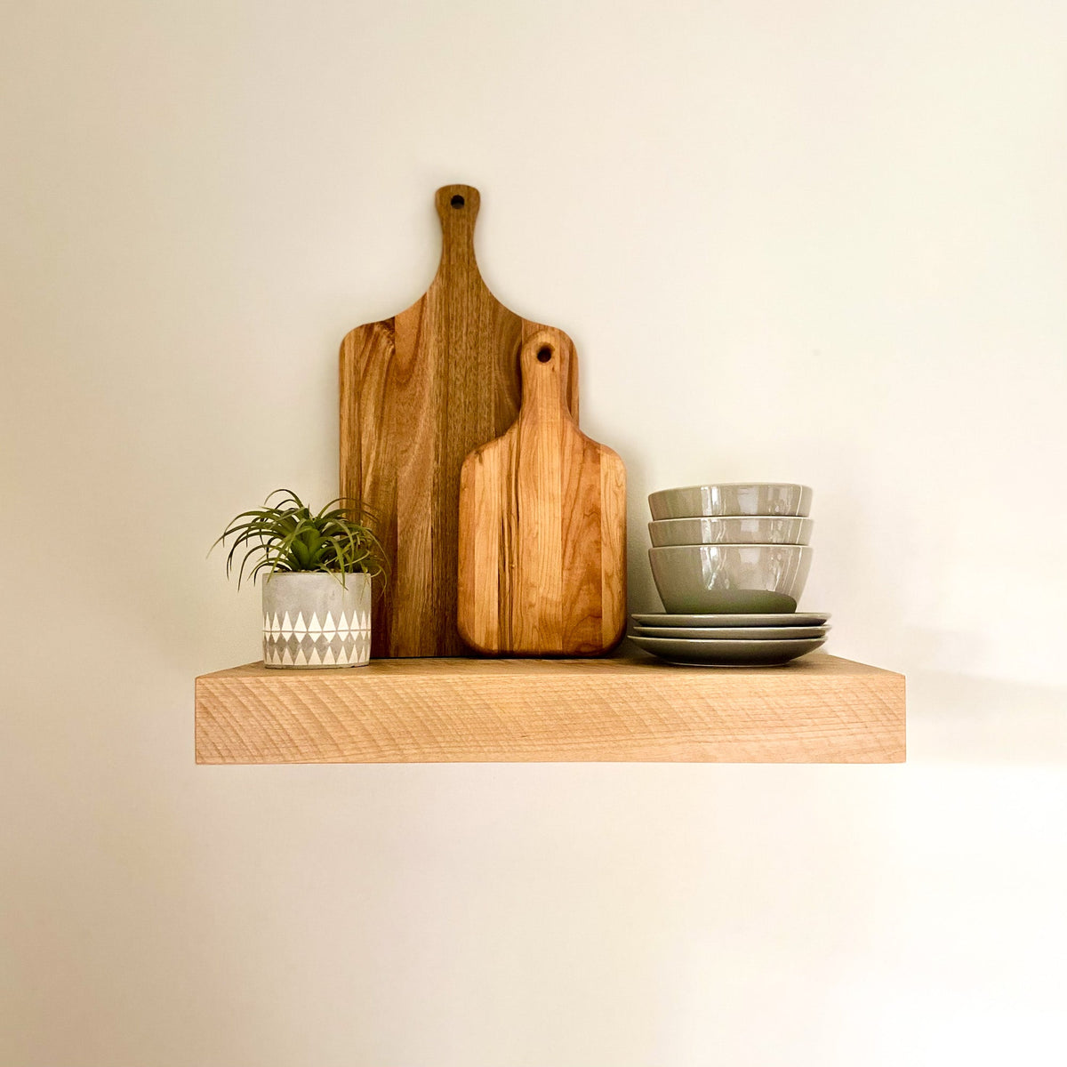Modern Rustic Deep Floating Shelves 12" Deep by 3" tall Sawtooth