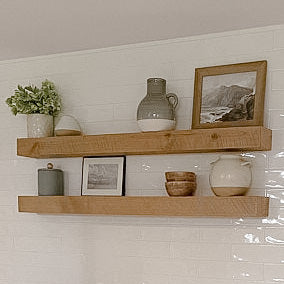 Modern Rustic Deep Floating Shelves 8" Deep by 3" tall